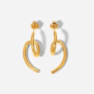 ❤️‍🔥BOGO FREE boutique 18K gold plated swirl dangle earrings KS chic